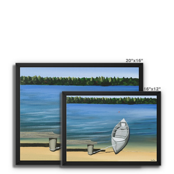 Boat on the Shore Framed Canvas