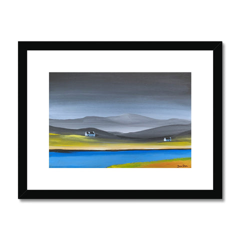 Two Cottages In the Hills Framed & Mounted Print