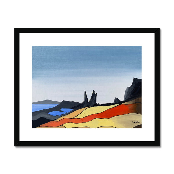 'Old Man of Storr with bold red stripe'- Framed & Mounted Print